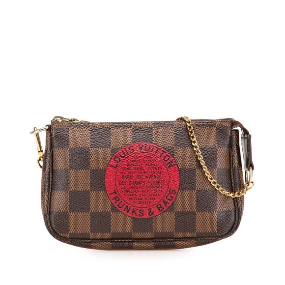 LOUIS VUITTON Brown Damier Leather Pouch - Picture 1 of 11